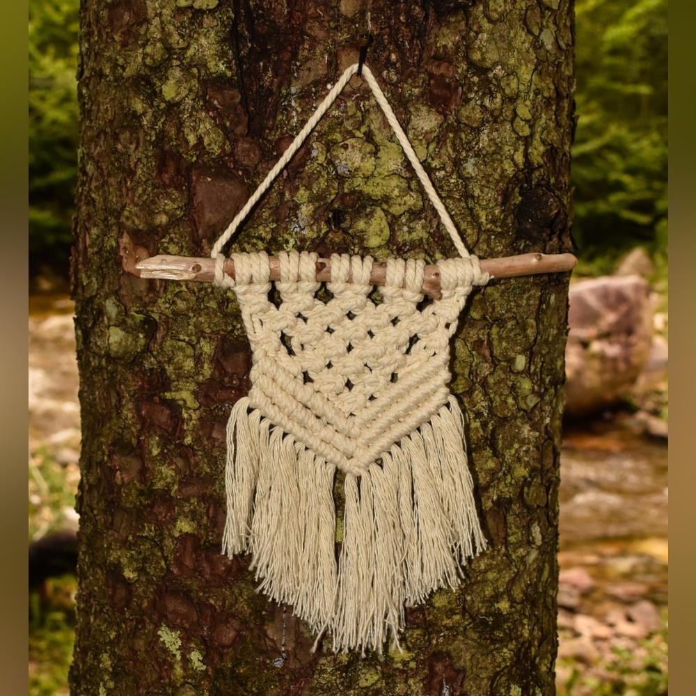 White Macrame Wall Decor Small